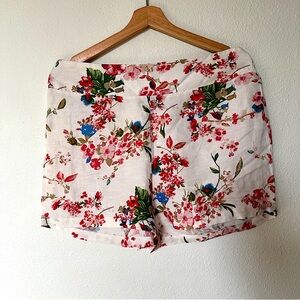 NWT Floral blended Linen summer shorts
